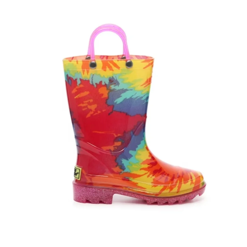NIB Kids Tie Dye Rain Boot Light Up Western Chief Toddler Size 5